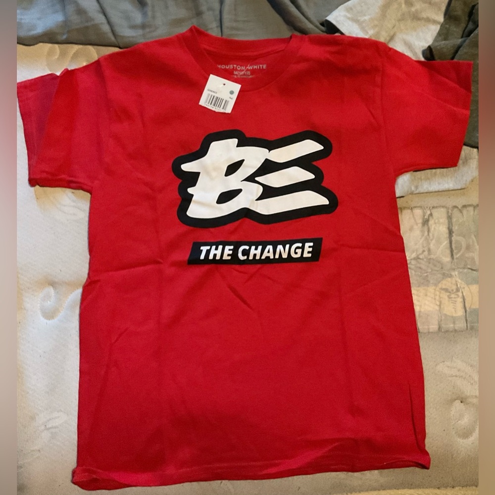 “Be the Change” Boys Red Graphic T-Shirt Size M 10/12 yrs. New W/ Tags